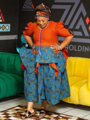 Intyatyambo Dual-Shweshwe Peplum Set